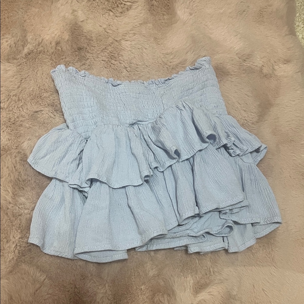 Ruffled Blue Skirt with elastic